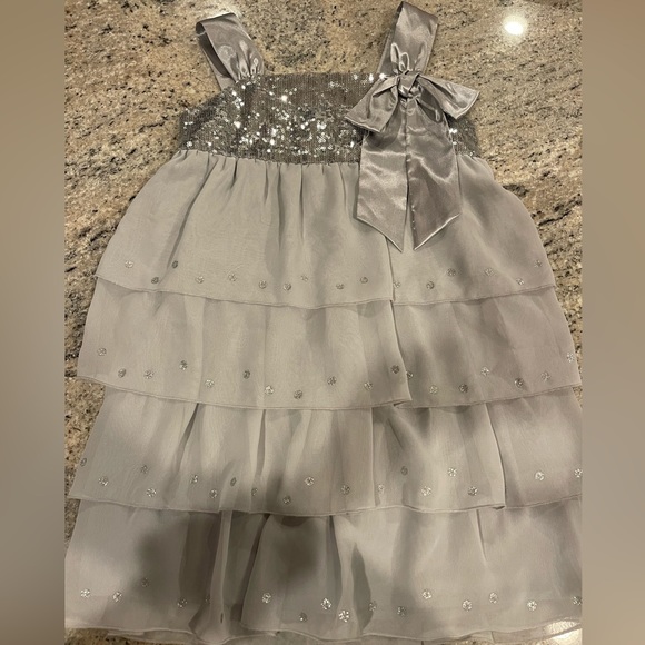 American Girl silver sequin party dress size 7